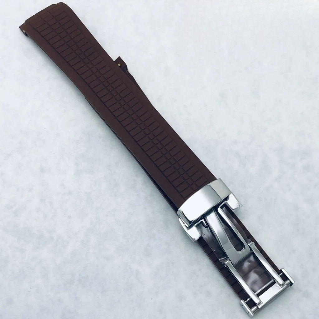 42mm Silver Watch Case Sapphire Glass Rubber Strap For NH35/34 NH36/38 NH70 NH72