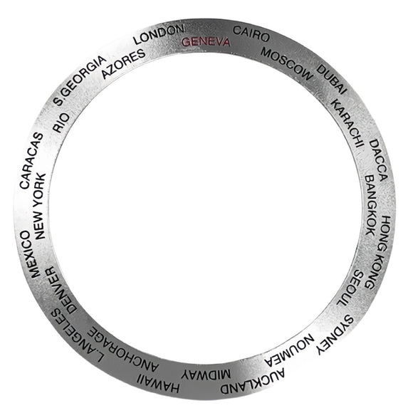 38/30.7mm Aluminium Slope Watch Bezel Silver Background for SKX007 Watch Part
