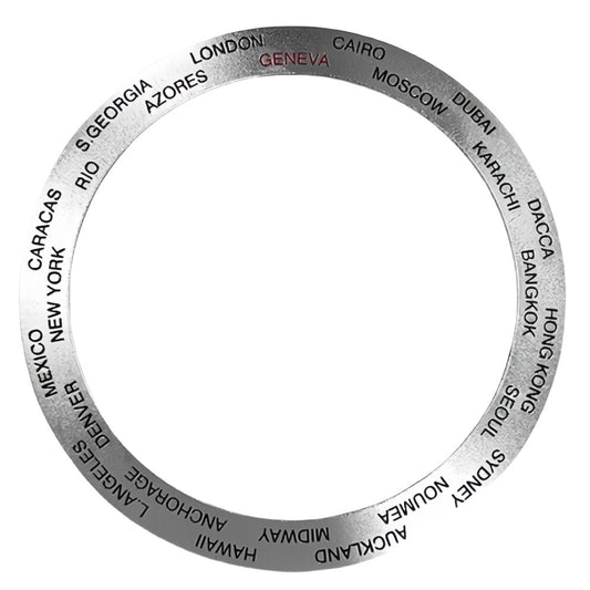 38/30,7 mm Aluminium-Uhrenlünette mit geneigtem silbernem Hintergrund für SKX007-Uhrenteil