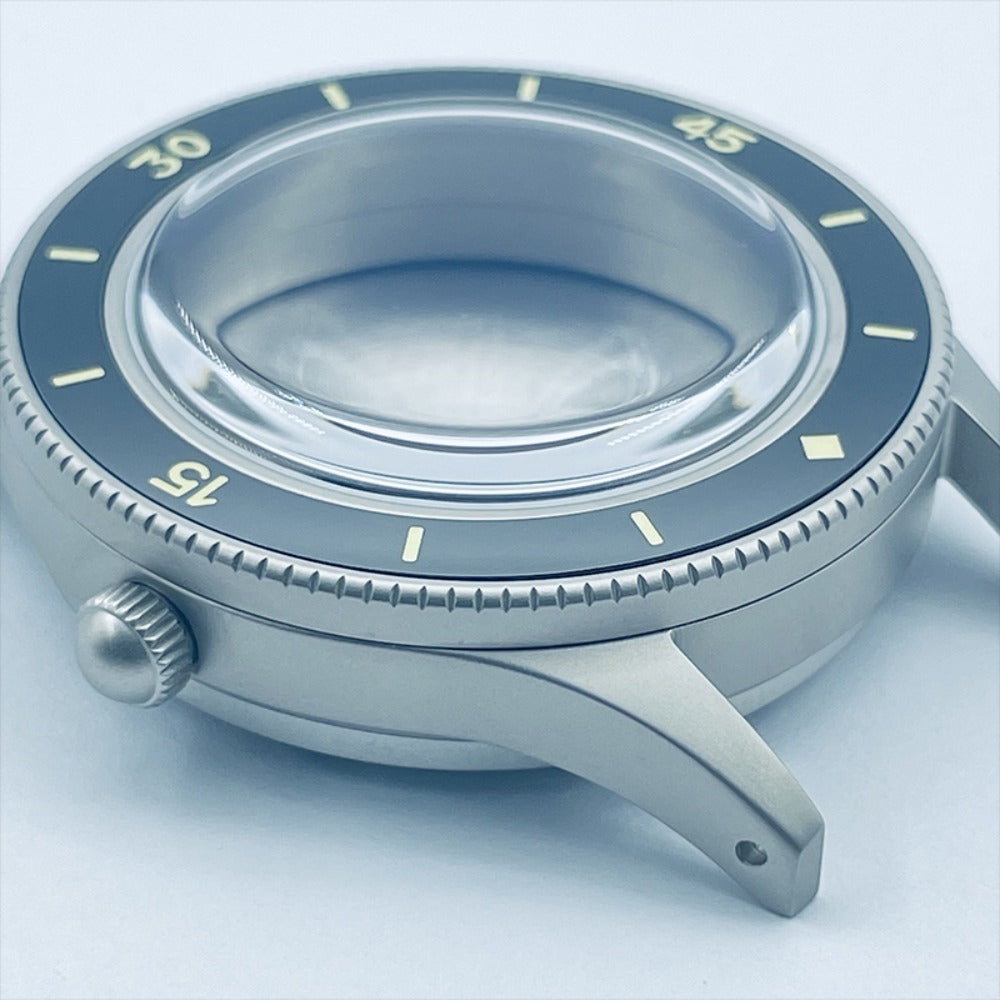 40mm 316L steel vintage watch case with green lume ceramic bezel for NH35 movement