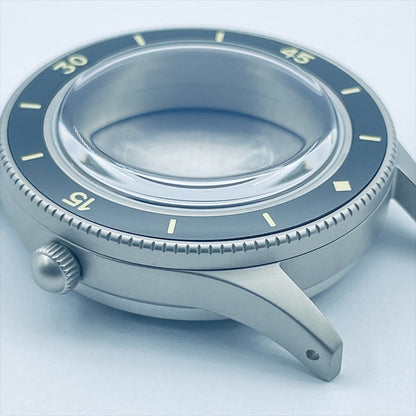 40mm 316L steel vintage watch case with green lume ceramic bezel for NH35 movement