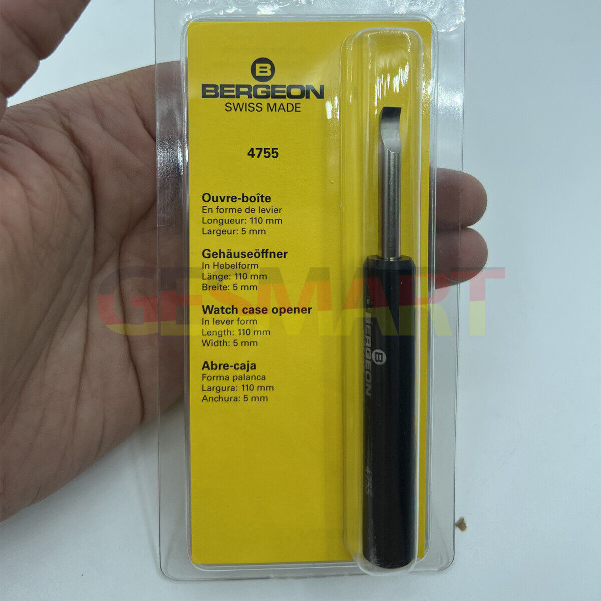 Bergeon 4755 watch case opener tool with ergonomic handle for precise and safe watch repairs.
