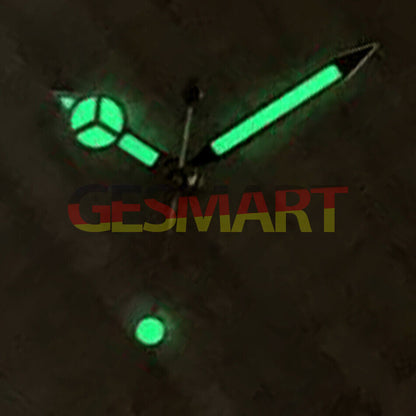 Green luminous watch hands set, compatible with NH35A/NH36A, ideal for precise watch repairs.
