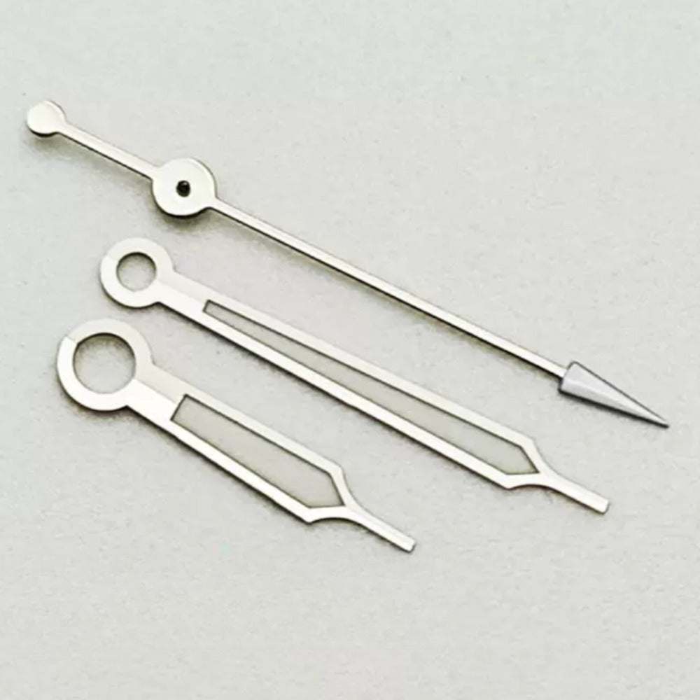 Aiguilles de montre vertes et argentées pour mouvement <tc>ETA</tc>2824 2836 PT5000