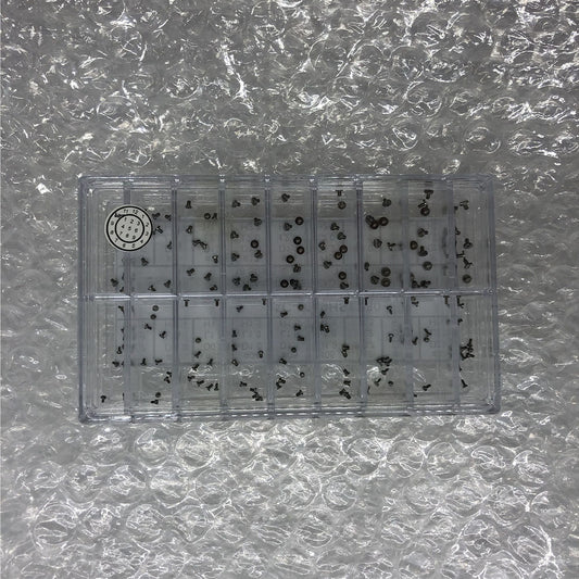 High End S/S Mini Screw set for watch case backs, straight line head, 8 sizes, 180PCS, precision brand-quality.