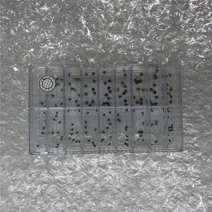 High End S/S Mini Screw set for watch case backs, straight line head, 8 sizes, 180PCS, precision brand-quality.