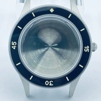 40mm 316L steel vintage watch case with green lume ceramic bezel for NH35 movement