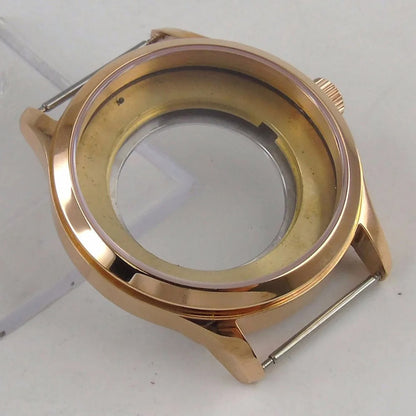 Rose Gold 42mm 316L Steel Watch Case with Sapphire Glass, fits ETA 2824/2836 automatic movement