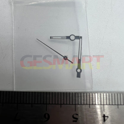 Silver-trimmed green luminous watch hands for NH35/NH36/4R/7S movements, glowing in darkness