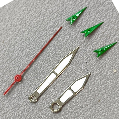 12mm Silver Trim Green Lume Red Second Watch Hands for OS10 OS60 OS80 Movement