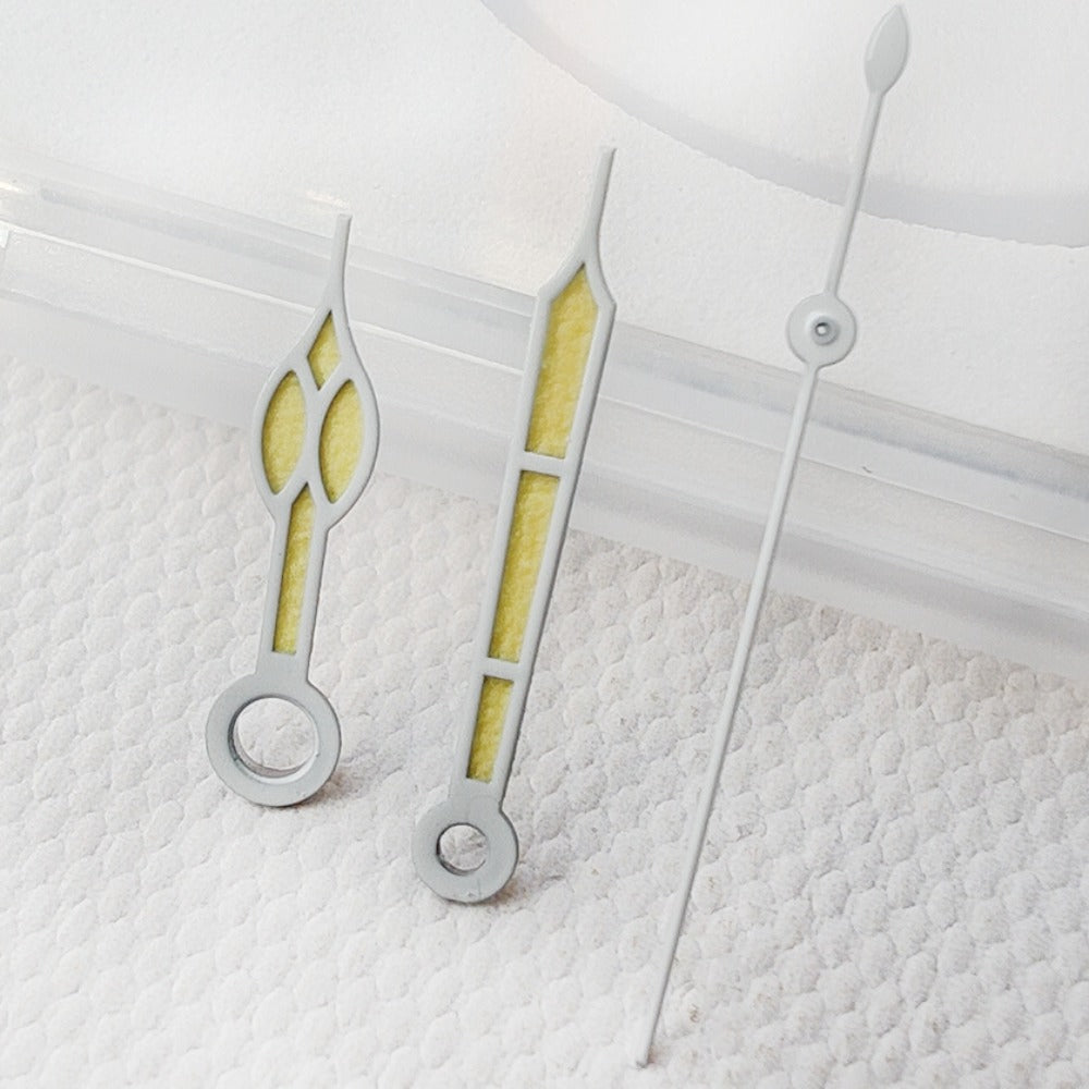 White trim orange painted C3 green lume watch hands for NH34 NH35 NH36 NH38 movements