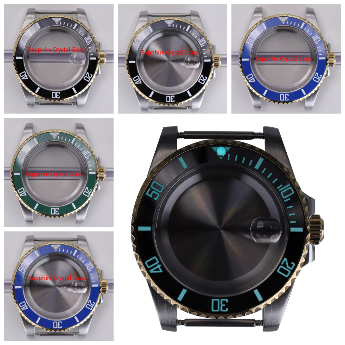 40mm Watch Case Ceramic Bezel Sapphire For NH35/36 Miyota 8215 Eta 2824 PT5000