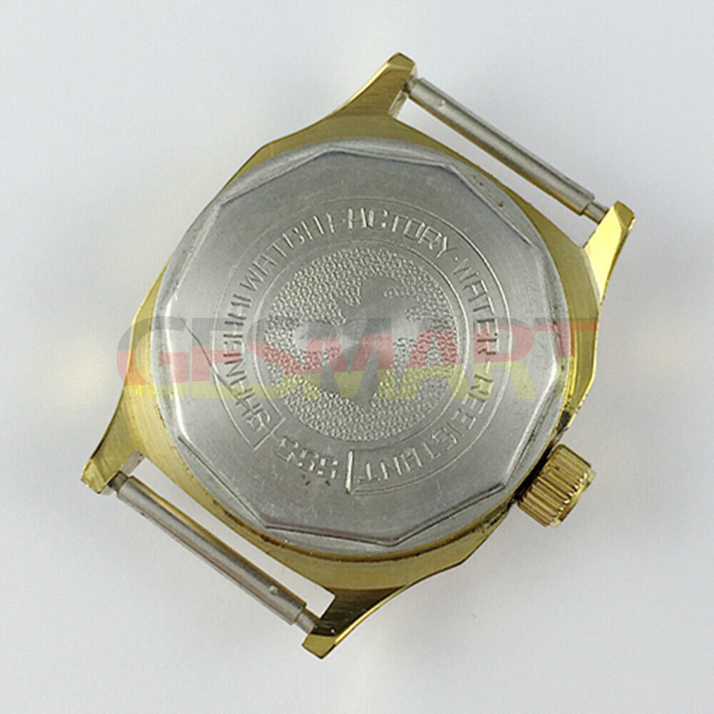 SHANGHAI JINJI 26mm lady watch with golden square case and 17 jewel manual mechanical movement.