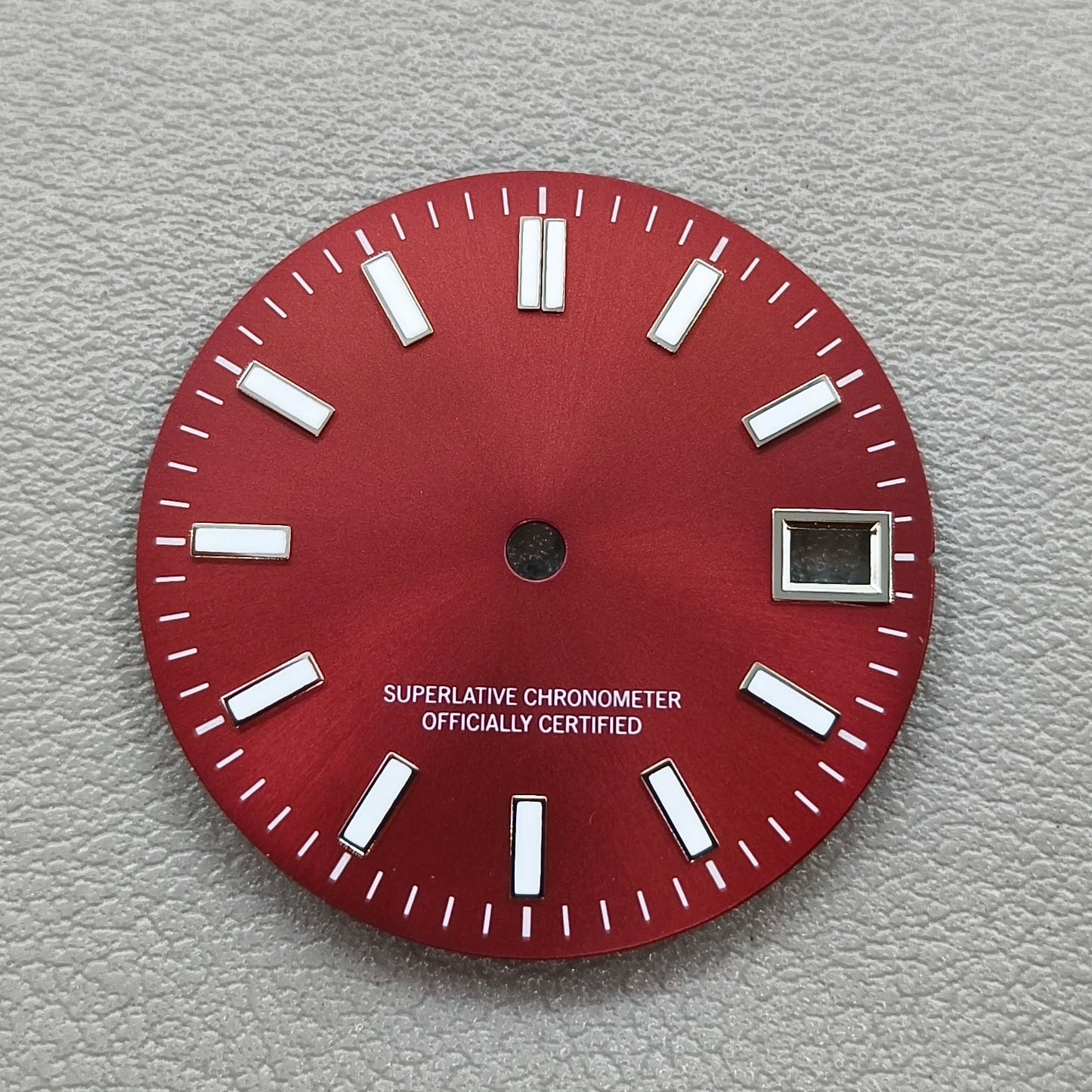 Metal Polished Red with Green Luminous Watch Dial for Movement NH35