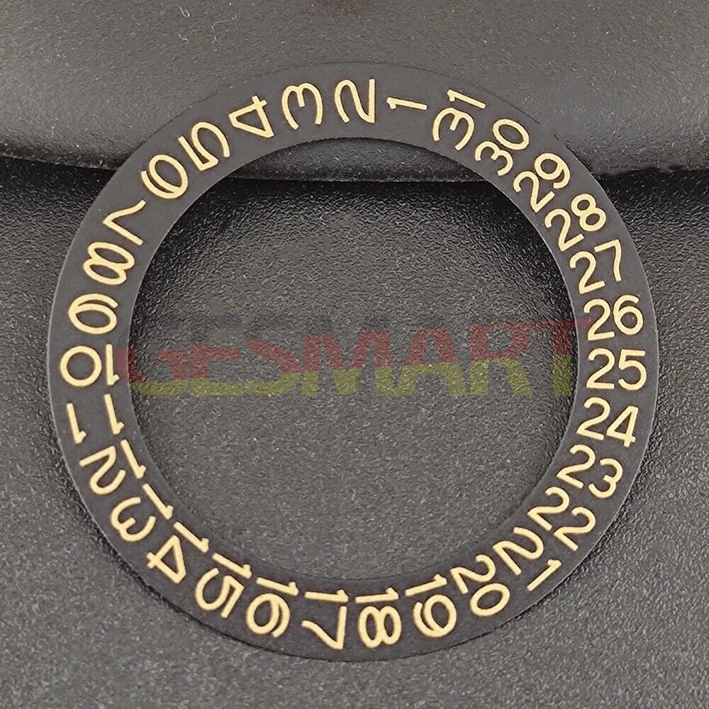 Yellow date disk overlay for NH35 NH36 watch movement, ideal for timepiece customization.