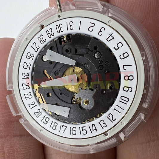 Mouvement à quartz doré ISA 8172 avec date à 6 heures et tige de montre 