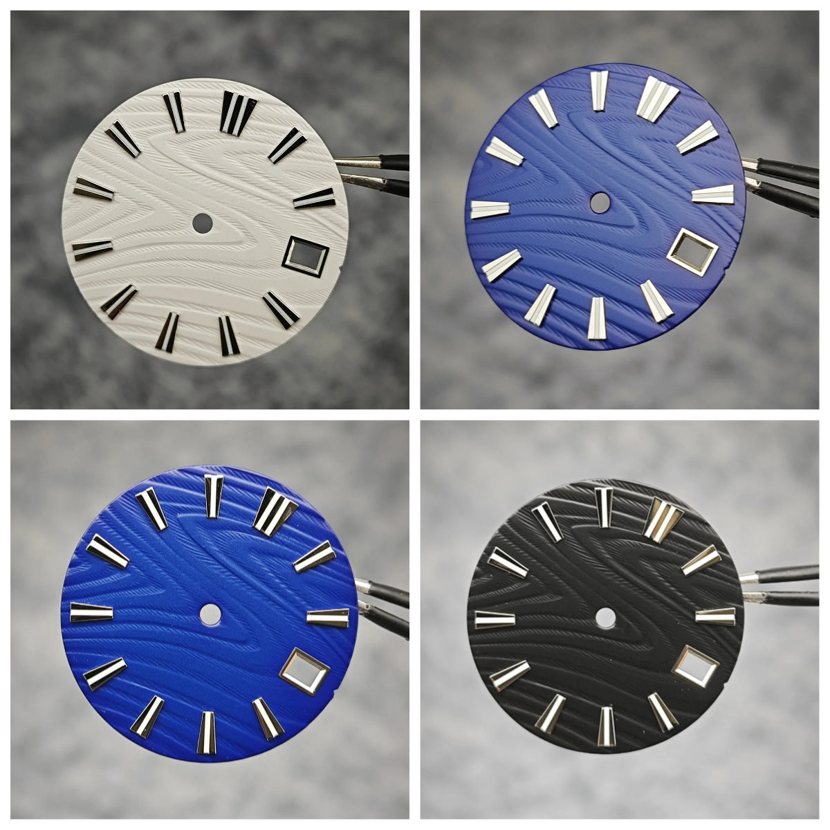 28.5mm Green Luminous Watch Dial Wood Texture for SKX007 NH35/NH36/4R/7S