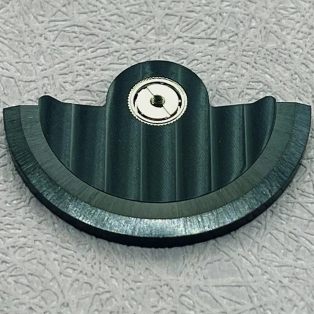 Dark blue vertical stripe rotor weight for NH35 NH36 watch movements, enhancing precision.
