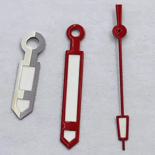 13.6x13.6x9mm Red+Silver Trim Hands Set for Miyota 8215 8205 821A Mingzhu2813
