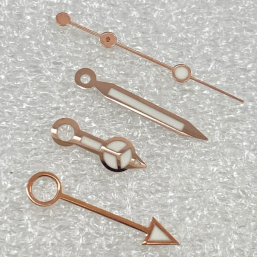 Aiguilles lumineuses GMT BGW9 en or rose pour montre de plongée à mouvement NH34