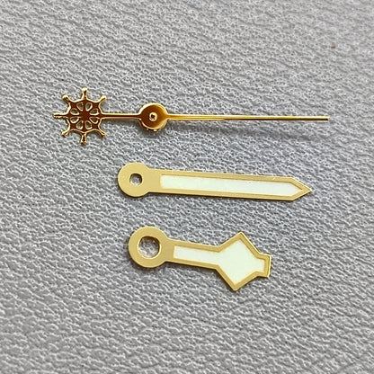 Green Luminous Golden Trim 3 Pins Watch Hands for NH36 NH35 7S26 Movement