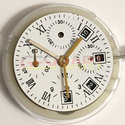 China Made 7750 GMT automatic mechanical movement with small seconds at 9, precise watch accessory component.