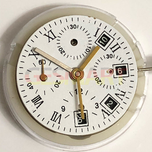 China Made 7750 GMT automatic mechanical movement with small seconds at 9, precise watch accessory component.