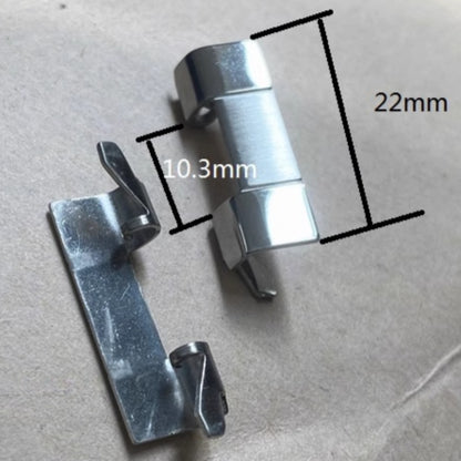 Silver polished steel curved end links spring bars for watch bands, 22x10.3mm, durable accessory #368
