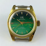 27mm China Made Lady Manual Mechanical Watch 17 Jews Dark Green Dial Golden Nail