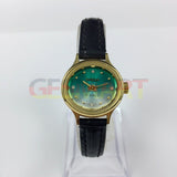 HAIDA Manual Mechanical Lady Watch Golden Nail 17 Jews Gradient Green Dial Oval