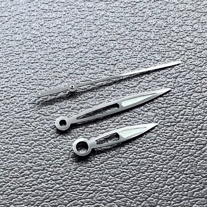 Modified Silver Lume Watch Hands Set for ETA2836 2824 2892A2 #83588