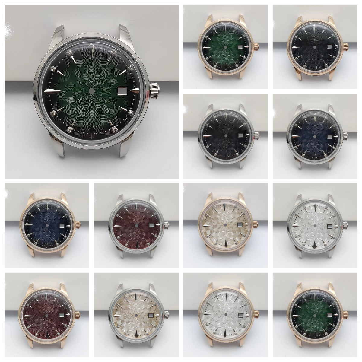 40mm Watch Case 35mm Dial Set Diamond Scale 20mm Strap Cocktail Watch for NH35