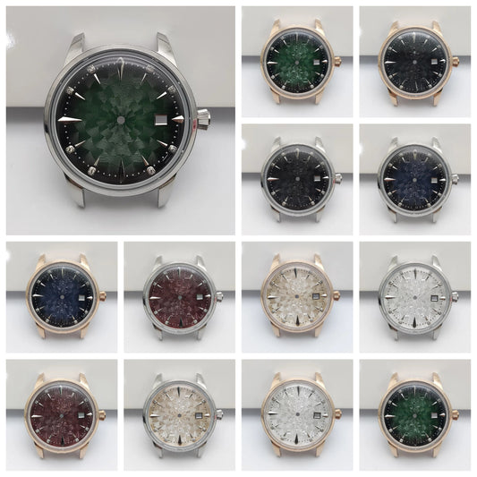 40mm Watch Case 35mm Dial Set Diamond Scale 20mm Strap Cocktail Watch for NH35
