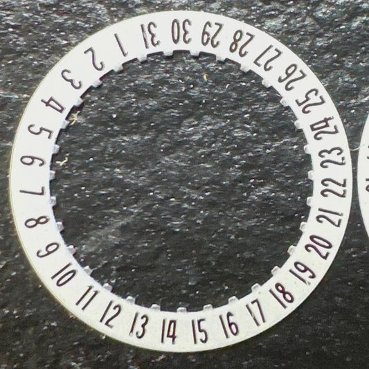 White date disk wheel with date at 6, compatible with ETA956.414/956.114 movements, generic brand.