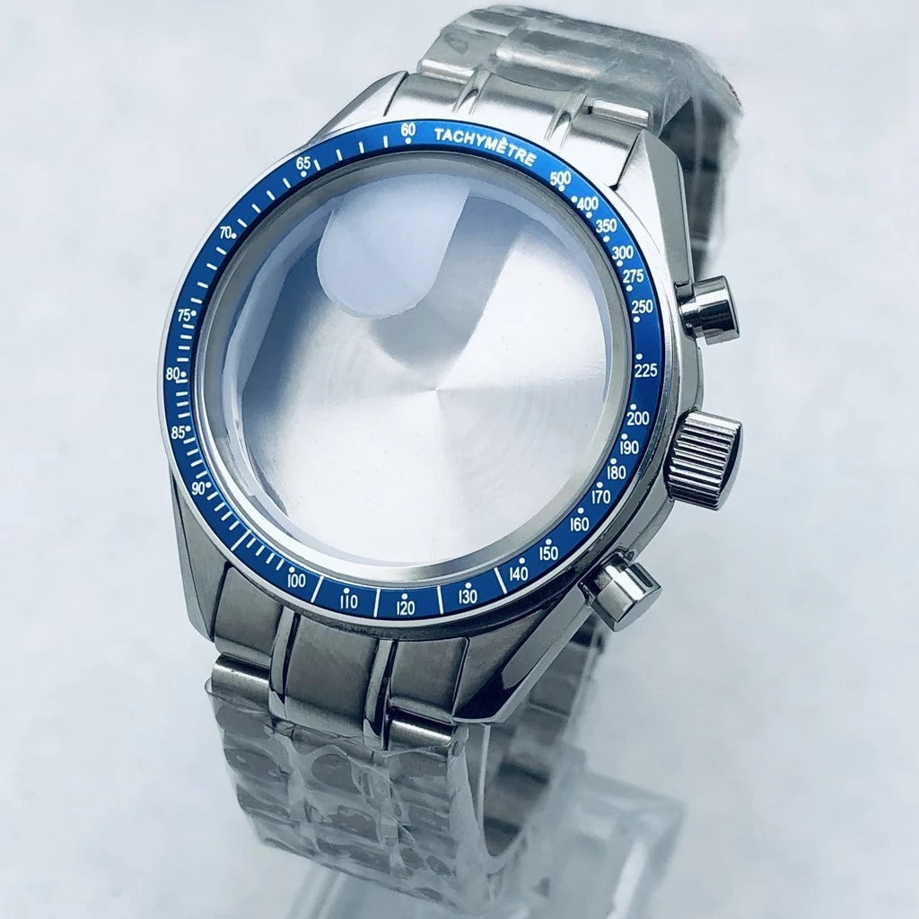 39.7mm Watch Moon Back Cover Case Chronograph Fit VK63 VK64 For OMG 20mm Strap
