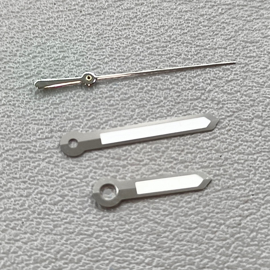 2 Sets/Pack Silver Trim White Second Hand Green Lume Watch Hands for NH35 NH36 7S26