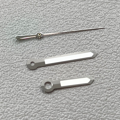 2 Sets/Pack Silver Trim White Second Hand Green Lume Watch Hands for NH35 NH36 7S26