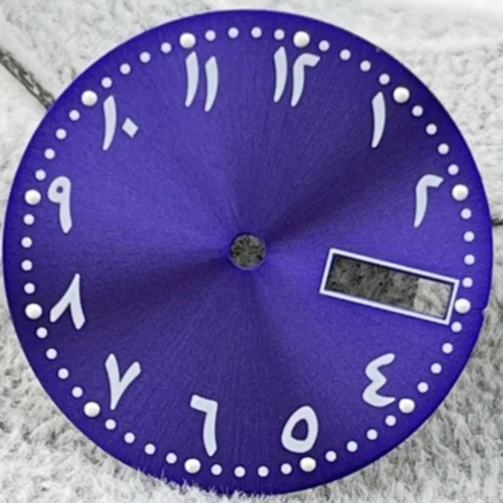 Purple Modified 28.5mm Arabic Font Watch Dial Green Lume for NH36/4R36/7S26