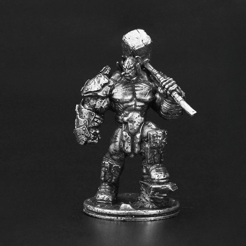 Orc Heavy Maul Warrior Copper Miniature Figurine White Bronze Wargame 318-18