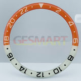 38mm Dark Orange/Grey Resin+Alloy Blue Lume Watch Bezel for SKX007 SKX011