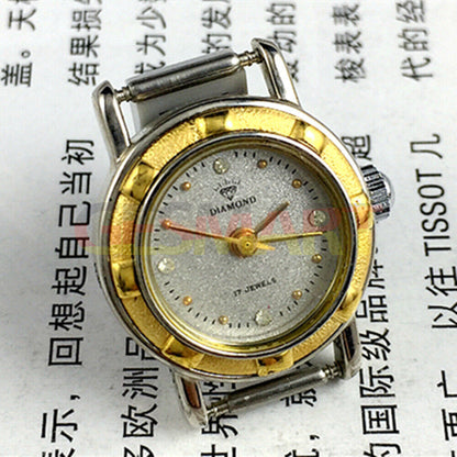 21 mm SHANGHAI DIAMOND Kleine manuelle mechanische Damenuhr 17 Juden graues Zifferblatt