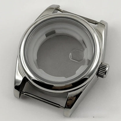 31MM Round Bezel Sapphire Glass Presidential bracelet Watch Case for NH05 NH06