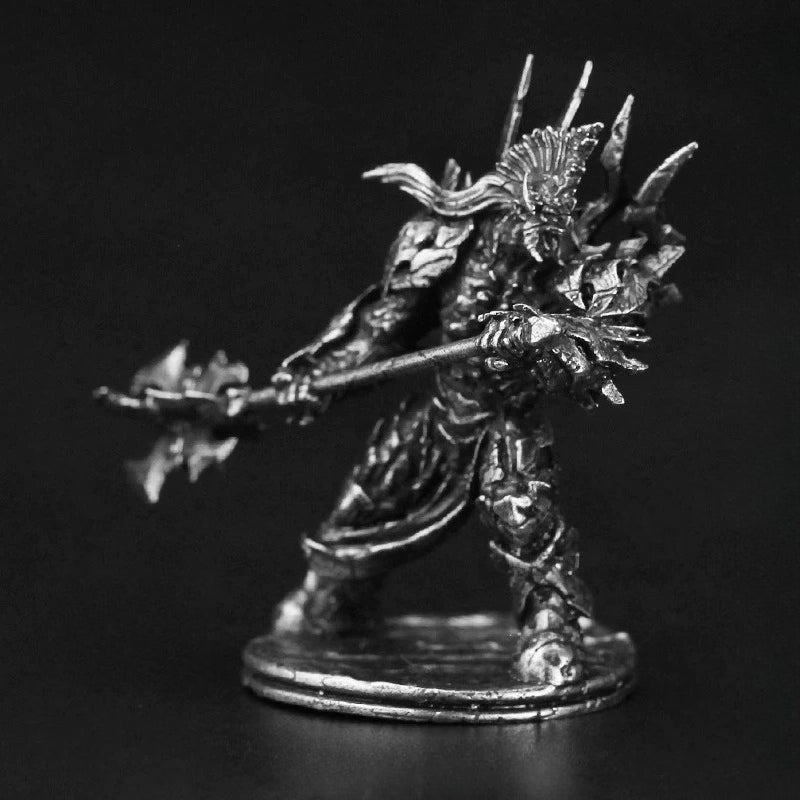 Orc Heavy Halberd Warrior Copper Miniature Figurine White Bronze Wargame 318-12
