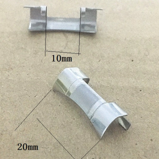 Bracelet de montre à maillons incurvés en argent poli 10 x 20 mm avec barrettes à ressort #47