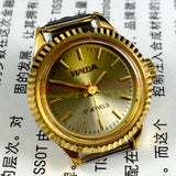 24mm SHANGHAI HAIDA Manual Mechanical Lady Watch Golden Nail 17 Jews 3 Hands