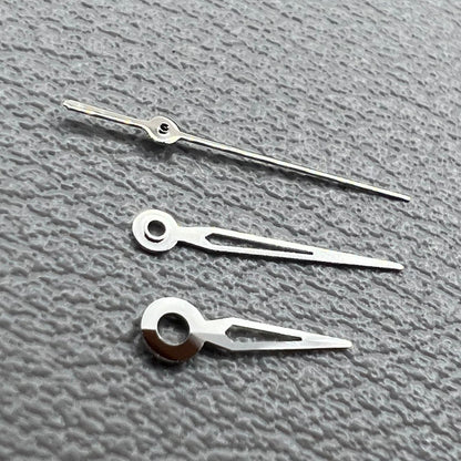 Silver hollow watch hands set for NH05 NH06 movement, no luminous coating, precise fit.