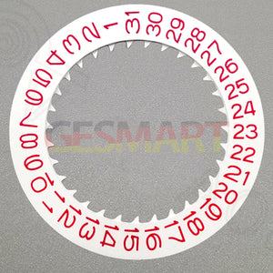 Red Font White Date Disk Wheel for NH36 NH35 Movement Date@3 Crown Position 3.8