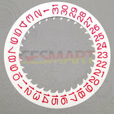 Red Font White Date Disk Wheel for NH36 NH35 Movement Date@3 Crown Position 3.8