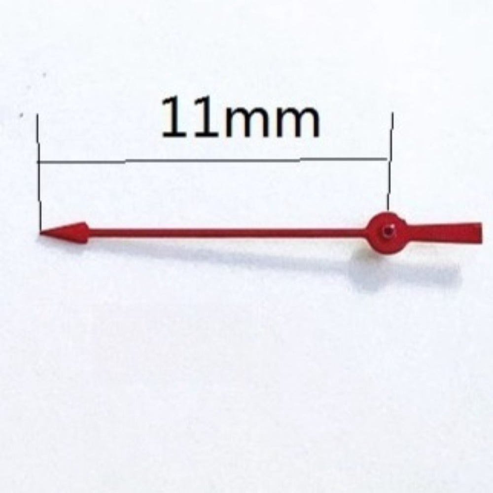 Set of 3 red 11mm second hands for Miyota OS10 OS20 OS30 watch movements, precision fit.