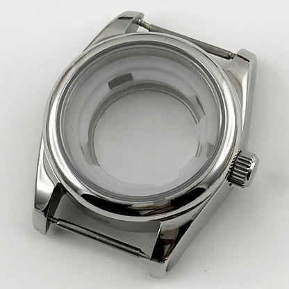 31MM Round Bezel Sapphire Glass Presidential bracelet Watch Case for NH05 NH06
